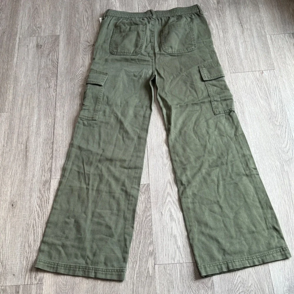 Old Navy Kids Baggy Wide Leg Cargo Pants Olive Green XL 14-16 NWT